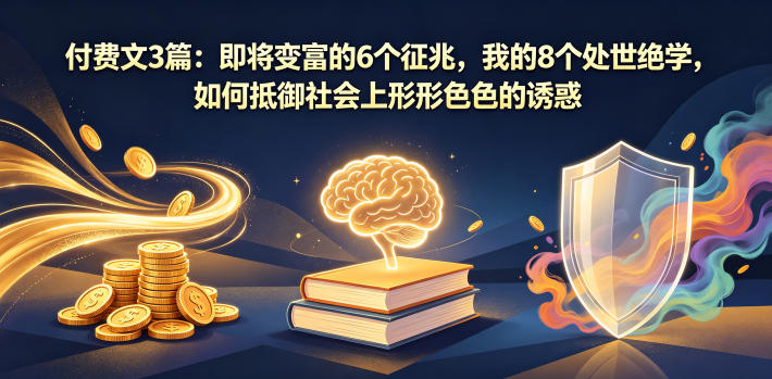 付费文3篇：即将变富的6个征兆，我的8个处世绝学，如何抵御社会上形形色色的诱惑-轻创资源网