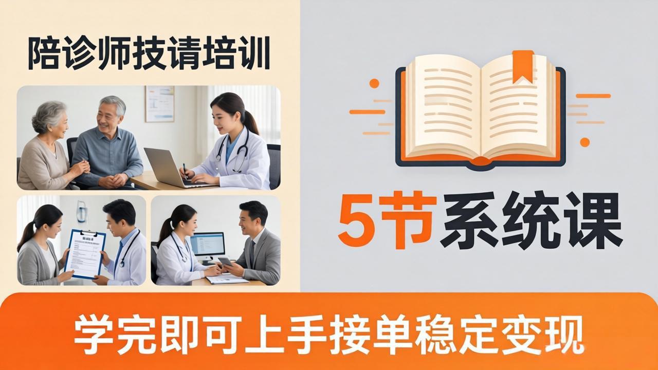 想做陪诊师不知从何下手？5节系统课教你掌握核心技能，学完即可上手接单稳定变现-轻创资源网
