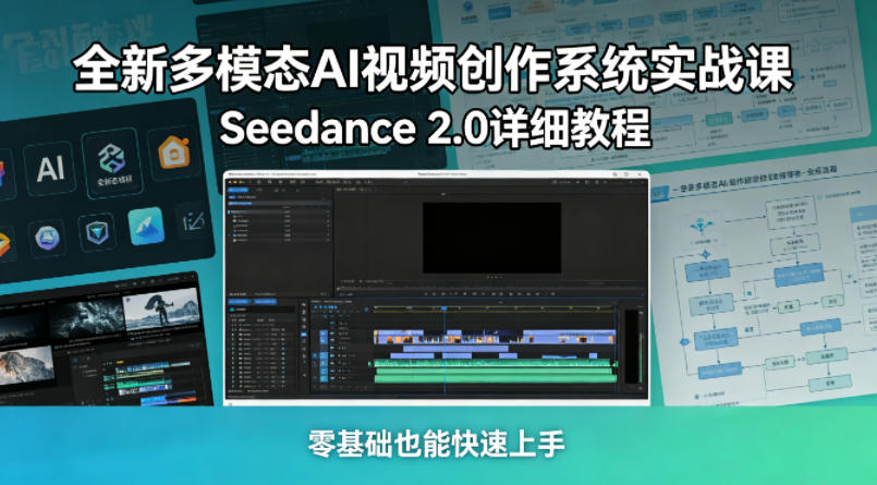 全新多模态AI视频创作系统实战课，Seedance 2.0详细教程，零基础也能快速上手-轻创资源网