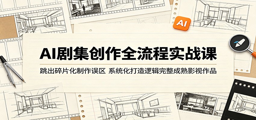 AI剧集创作全流程实战课：跳出碎片化制作误区，系统化打造逻辑完整成熟影视作品-轻创资源网