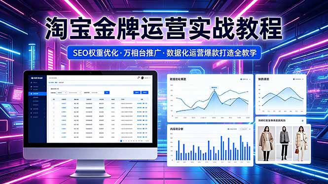 2026 淘宝金牌运营实战教程，SEO权重优化万相台推广，数据化运营爆款打造全教学-轻创资源网