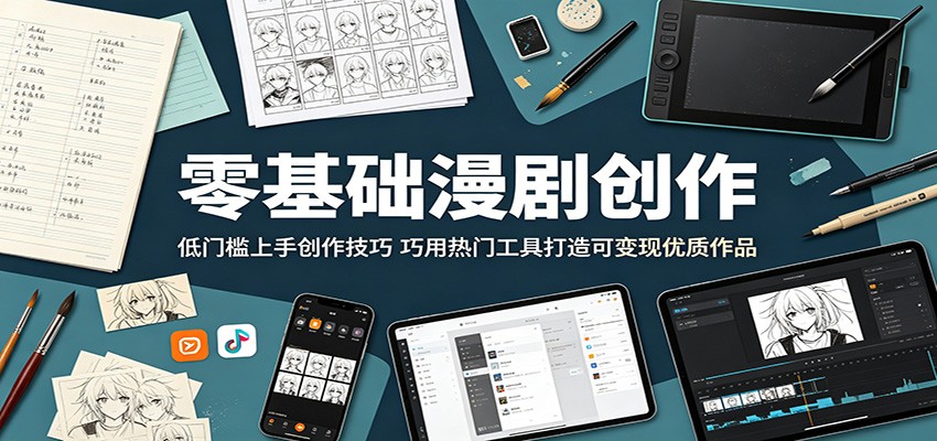 零基础漫剧创作：低门槛上手创作技巧，巧用热门工具打造可变现优质作品-轻创资源网