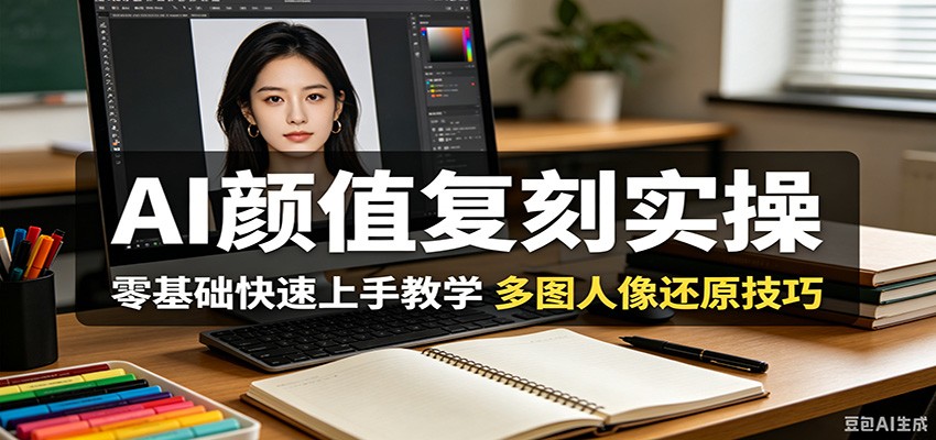 AI颜值复刻实操，零基础快速上手教学，多图人像还原技巧-轻创资源网