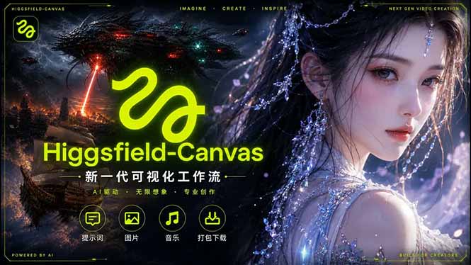 Higgsfield Canvas AI视频制作详解，节点式工作流搭建，重构新式视频创作完整教程-轻创资源网