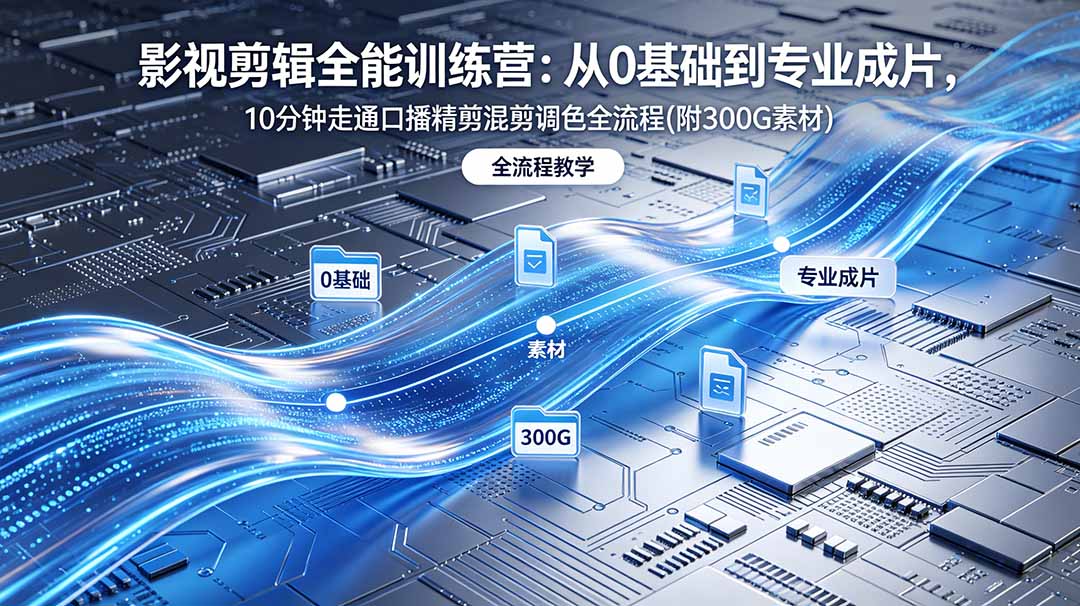 2026影视剪辑全能实战课｜0基础到专业成片，全流程教学，高清带300G素材-轻创资源网