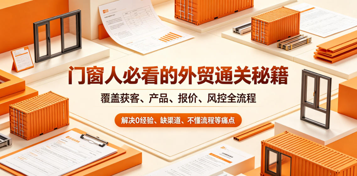 门窗人必看的外贸通关秘籍，块覆盖获客、产品、报价、风控全流程，解决0经验、缺渠道、不懂流程等痛点-轻创资源网