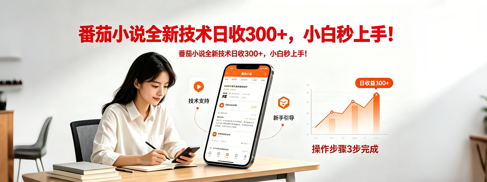 番茄小说全新技术全新玩法！无脑日收300+-轻创资源网