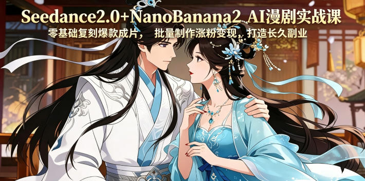 Seedance2.0+NanoBanana2 AI漫剧实战课,零基础复刻爆款成片涨粉变现,打造长久副业收益-轻创资源网