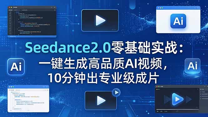 Seedance2.0零基础实战：一键生成高品质AI视频，10分钟出专业级成片-轻创资源网