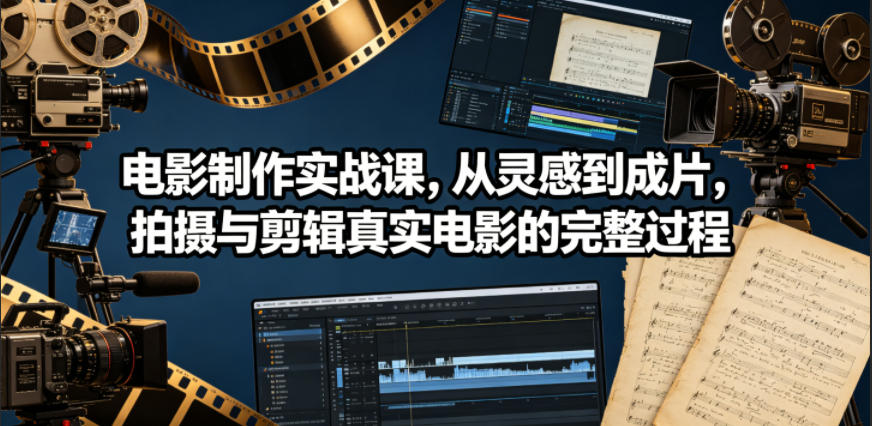 电影制作实战课，从灵感到成片，拍摄与剪辑真实电影的完整过程【原创双语字幕】-轻创资源网