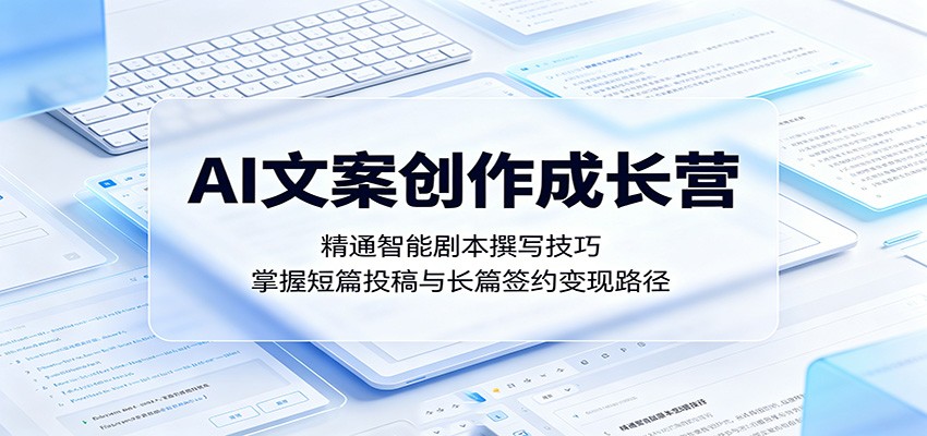 AI文案创作成长营：精通智能剧本撰写技巧，掌握短篇投稿与长篇签约变现路径-轻创资源网