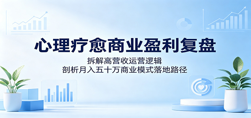 心理疗愈商业盈利复盘：拆解高营收运营逻辑，剖析月入五十万商业模式落地路径-轻创资源网