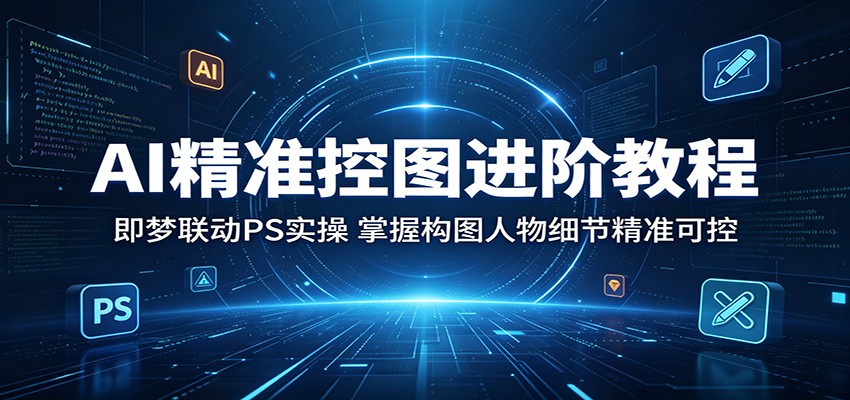 AI精准控图进阶教程：即梦联动PS实操，掌握构图人物细节精准可控-轻创资源网