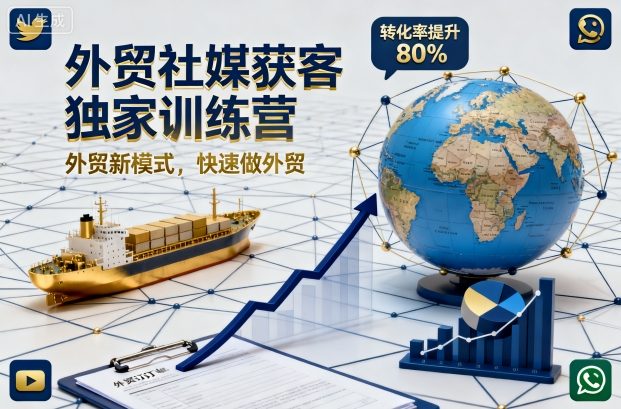 外贸社媒获客独家训练营，外贸新模式，快速做外贸(更新26年5月)-轻创资源网