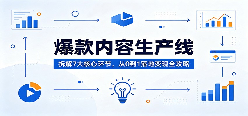 爆款内容生产线：拆解7大核心环节，从0到1落地变现全攻略-轻创资源网