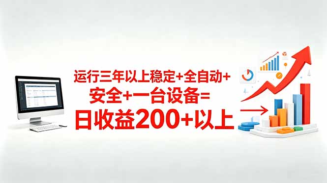 三年以上稳定+全自动+安全+一台设备=日收益200+-轻创资源网