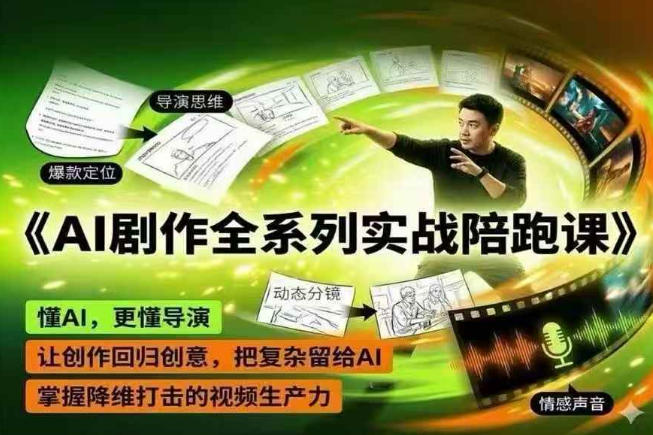 AI剧作全系列实战陪跑课，懂AI，更懂导演，让创作回归创意，把复杂留给AI，掌握降维打击的视频生产力-轻创资源网