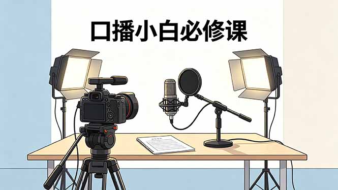 口播小白必修课：录像收音灯光设备+脚本撰写，搭专业级录制场景-轻创资源网