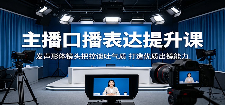 主播口播表达提升课：发声形体镜头把控谈吐气质，打造优质出镜能力-轻创资源网