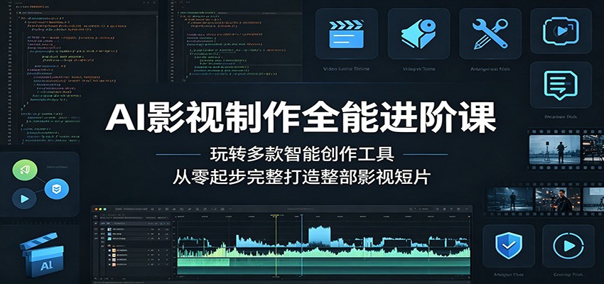 AI影视制作全能进阶课：玩转多款智能创作工具，从零起步完整打造整部影视短片-轻创资源网