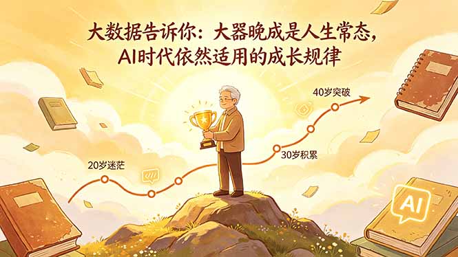 付费文章：大数据告诉你：大器晚成是人生常态，AI 时代依然适用的成长规律-轻创资源网
