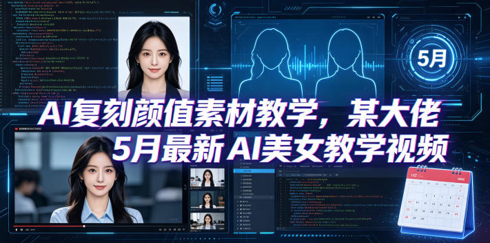 AI复刻颜值素材教学，某大佬5月最新AI美女教学视频，内含4月好物复刻教学-轻创资源网