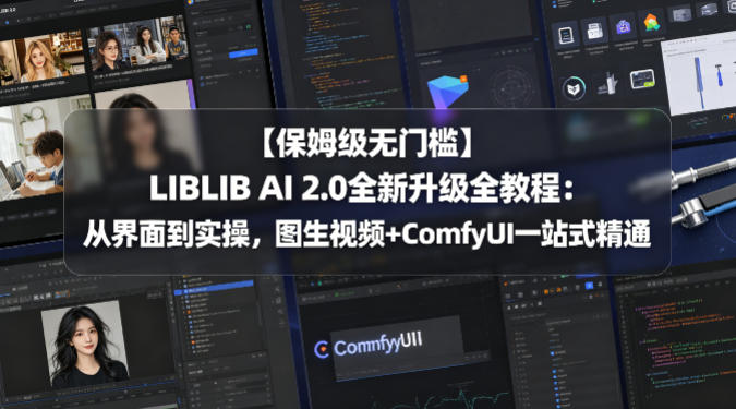 【保姆级无门槛】LIBLIB AI 2.0全新升级全教程：从界面到实操，图生视频+ComfyUI一站式精通-轻创资源网