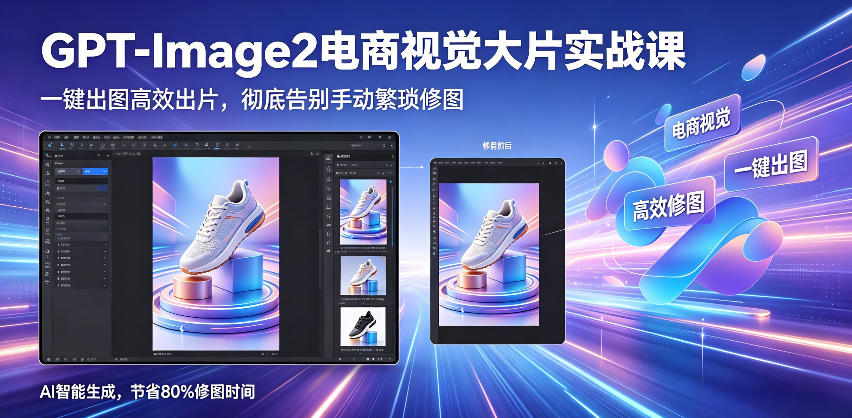 GPT-Image2电商视觉大片实战课，一键出图高效出片，彻底告别手动繁琐修图(更新)-轻创资源网