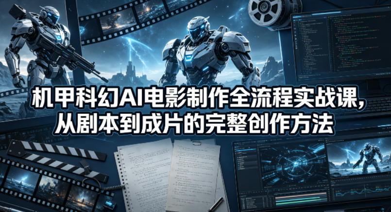 机甲科幻AI电影制作全流程实战课，从剧本到成片的完整创作方法-轻创资源网