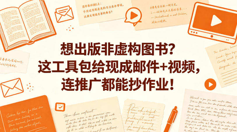 想出版非虚构图书？这工具包给现成邮件+视频，连推广都能抄作业！【原创双语字幕】-轻创资源网