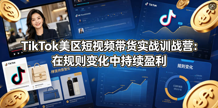 TikTok美区短视频带货实战训战营：在规则变化中持续盈利-轻创资源网