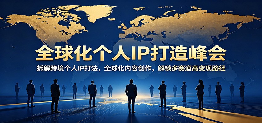 全球化个人IP打造峰会：拆解跨境个人IP打法，全球化内容创作，解锁多赛道高变现路径-轻创资源网