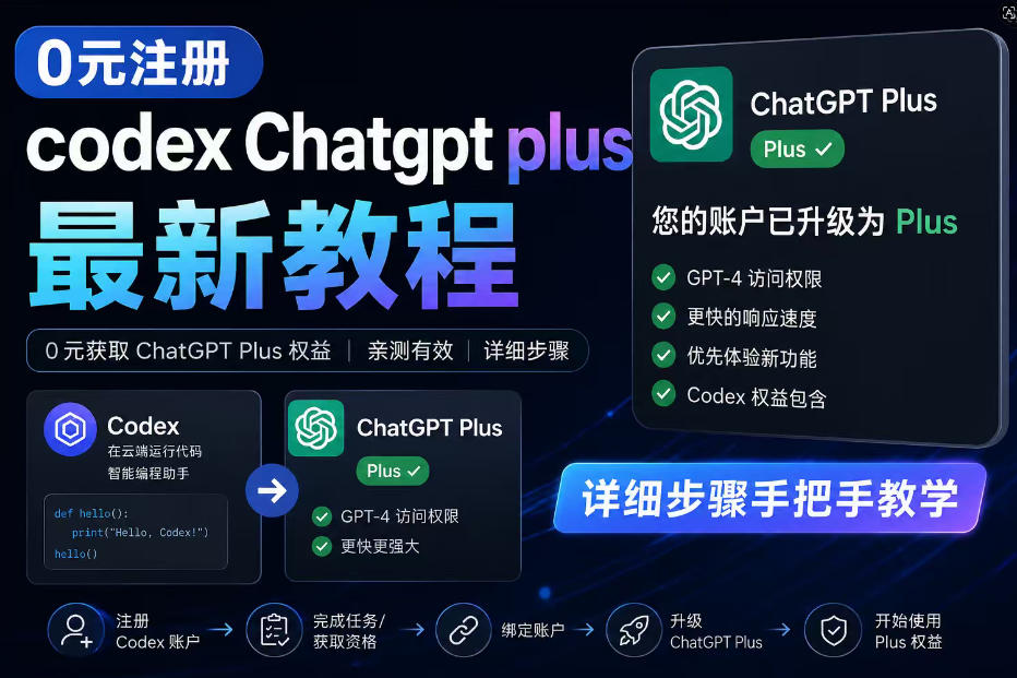 0元全自动注册codex gpt plus最新教程，0元获取GPT Plus权益，手把手详细教学-轻创资源网