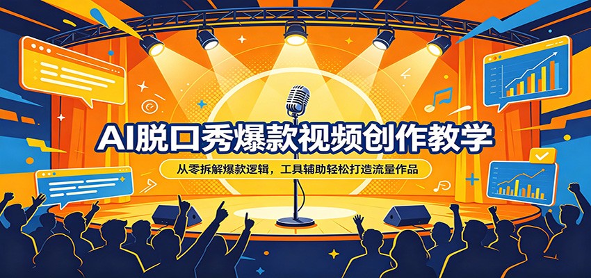 AI脱口秀爆款视频创作教学：从零拆解爆款逻辑，工具辅助轻松打造流量作品-轻创资源网