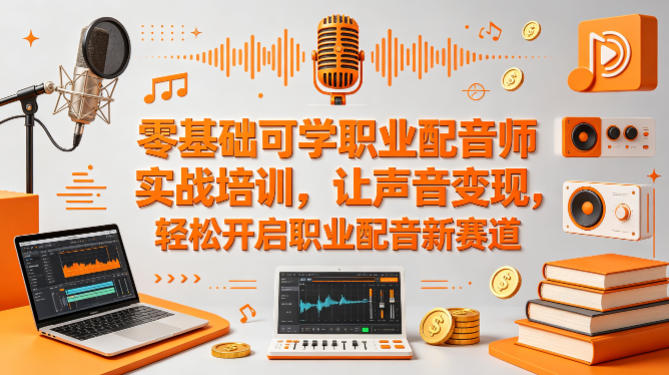零基础可学职业配音师实战培训，让声音变现，轻松开启职业配音新赛道-轻创资源网
