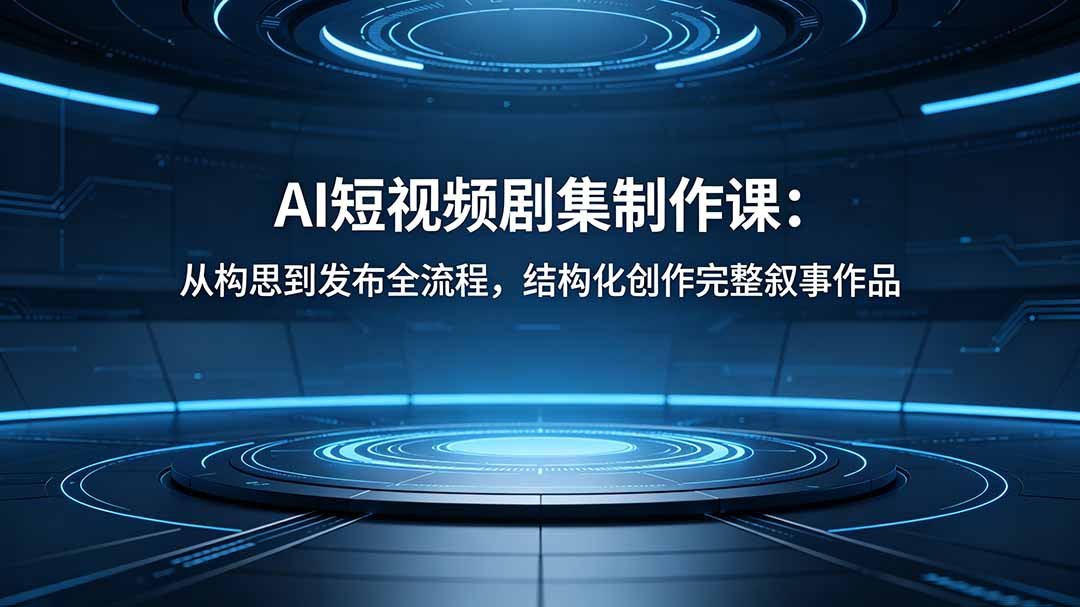 AI短视频剧集制作课：从构思到发布全流程，结构化创作完整叙事作品-轻创资源网