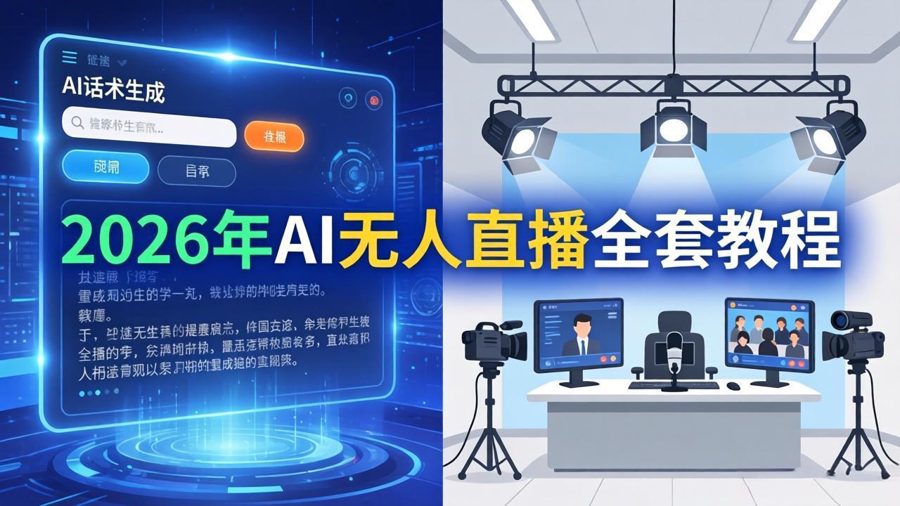 2026年AI无人直播全套教程：OBS安装+软件配置+直播间搭建+话术生成+一键开播实操-轻创资源网