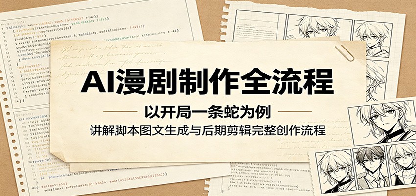 AI漫剧制作全流程：以开局一条蛇为例，讲解脚本图文生成与后期剪辑完整创作流程-轻创资源网