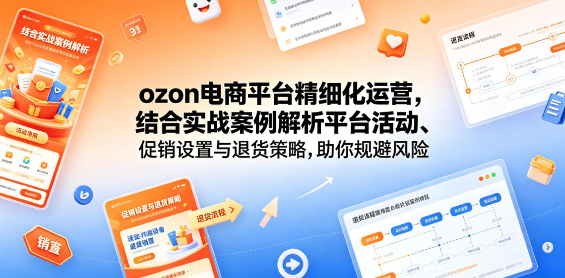 ozon电商平台精细化运营，结合实战案例解析平台活动、促销设置与退货策略，助你规避风险、提升销量-轻创资源网