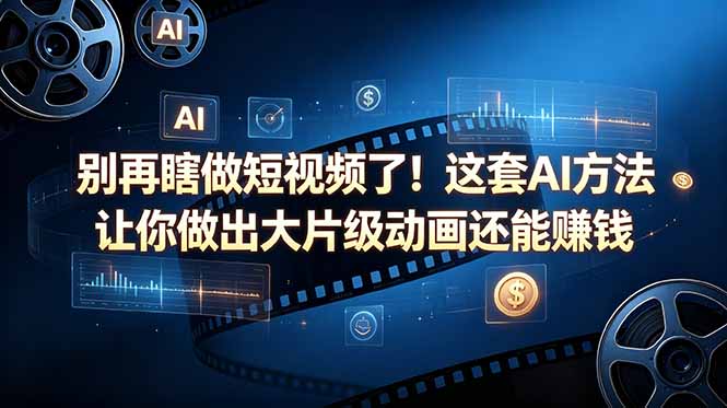别再瞎做短视频了！这套 AI 方法让你做出大片级动画还能赚钱【原创双语字幕】-轻创资源网