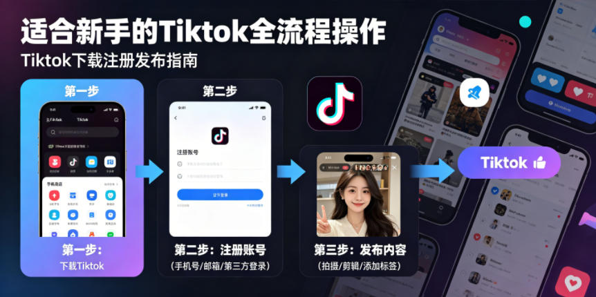 Tiktok下载注册发布，适合新手的Tiktok全流程操作-轻创资源网