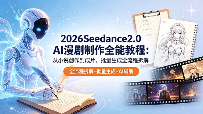 2026Seedance2.0 AI制作全能教程：从小说创作到成片，批量生成全流程拆解-轻创资源网