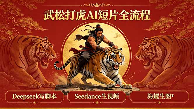 武松打虎AI短片全流程：Deepseek写脚本+Seedance生视频+海螺生图-轻创资源网