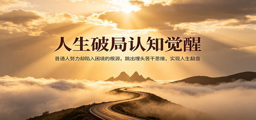 人生破局认知觉醒，普通人努力却陷入困境的根源，跳出埋头苦干思维，实现人生翻盘-轻创资源网