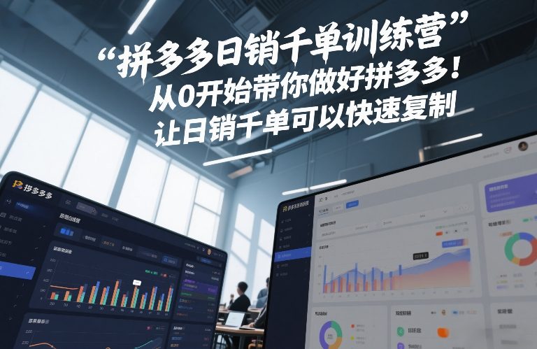 拼多多日销千单训练营，从0开始带你做好拼多多，让日销千单可以快速复制(更新26年4月)-轻创资源网