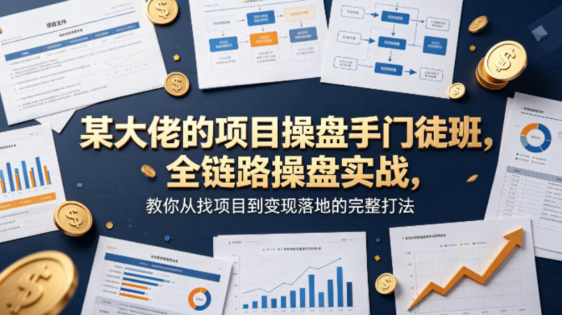 某大佬的项目操盘手门徒班，全链路操盘实战，教你从找项目到变现落地的完整打法-轻创资源网
