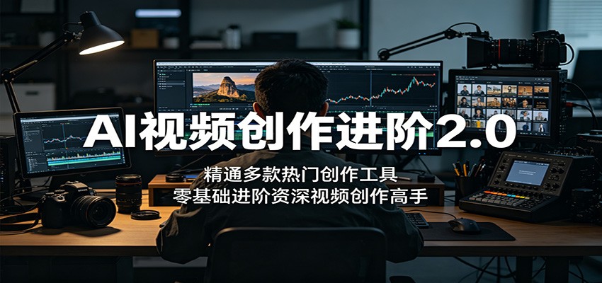 AI视频创作进阶2.0：精通多款热门创作工具，零基础进阶资深视频创作高手-轻创资源网