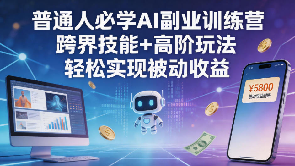 普通人必学AI副业训练营跨界技能+高阶玩法轻松实现被动收益-轻创资源网