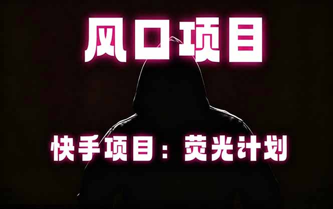 快手风口项目，荧光计划托管，长期稳定，适合批量做-轻创资源网