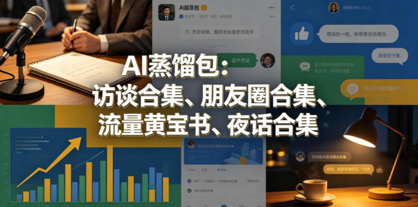 AI蒸馏包：访谈合集、朋友圈合集、流量黄宝书、夜话合集【文档】-轻创资源网